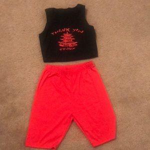 A set shirt n biker shorts